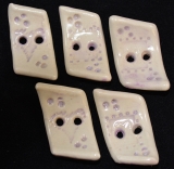 Handmade curved ceramic buttons (set of 5)