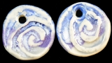 Handmade ceramic spiral beads (set of 2)