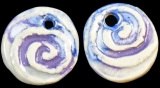 Handmade ceramic spiral beads (set of 2)