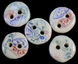 Handmade ceramic abstract dragonfly buttons (set of 5)