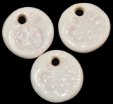 Handmade ceramic flower beads (set of 3)