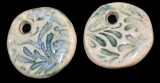 Handmade ceramic bear-track beads (set of 2)