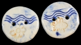 Handmade ceramic buttons (set of 2)