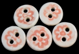 Handmade ceramic flower buttons (set of 5)
